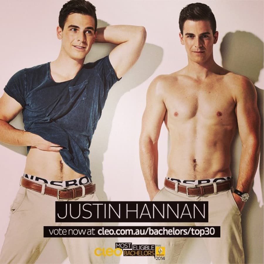 Cleo Bachelor of the Year 2014 voting card featuring Justin Hannan